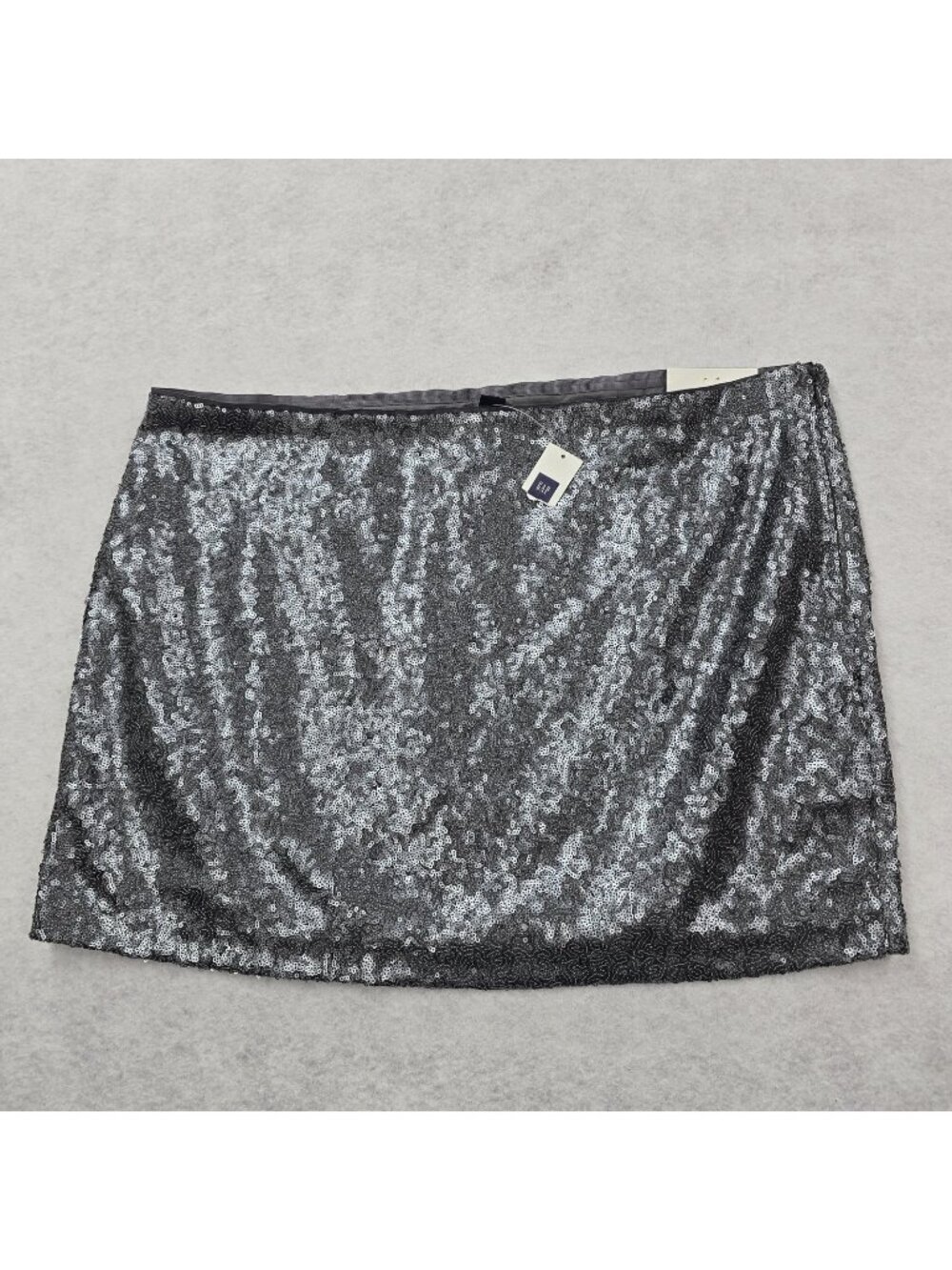 NWT GAP Factory Sequin Mini Skirt Size 16 Gray Silver Lined Holiday New Years